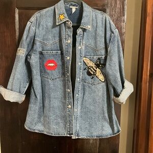 Fashion Denim Top/Jacket with Patches
